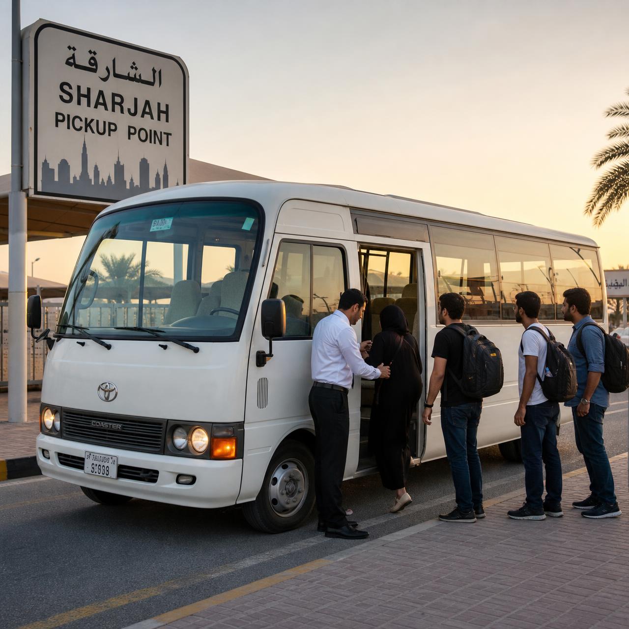 Passengers boarding in Sharjah